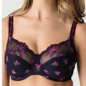 NWT New Prima Donna Fireworks Wire Bra in Midnight Blue Size 34F/34DDD